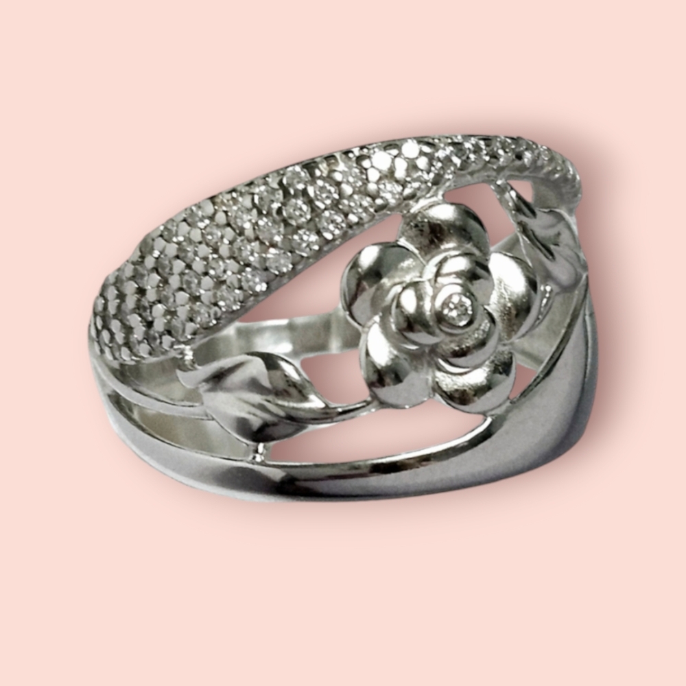 Sterling Silver ROSE🌹 ring size 7 - Picture 12 of 13